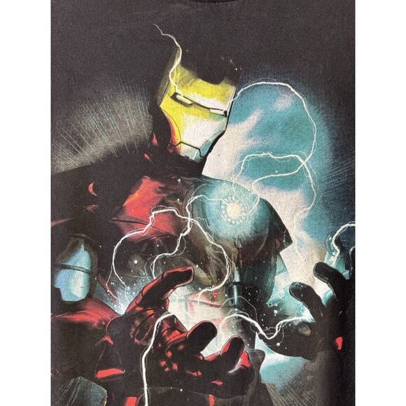 Vintage 2008 Iron Man Marvel Comics AOP Hero Pose Shirt Men’s Large - Picture 3 of 8